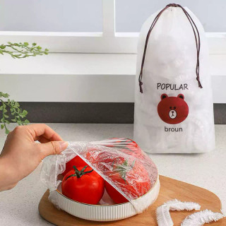 درپوش ظرف یکبار مصرف مدل نایلونی مجموعه 100 عددی